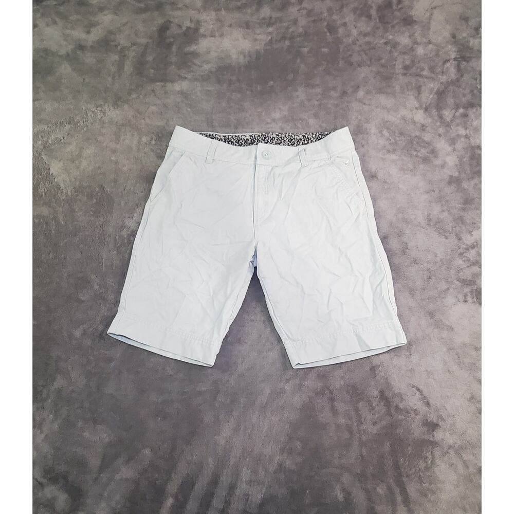 CHAROVA Sz 32 Gray Chino Shorts Mens Slim-Fit Cotton Preppy Golf Casual C19-43